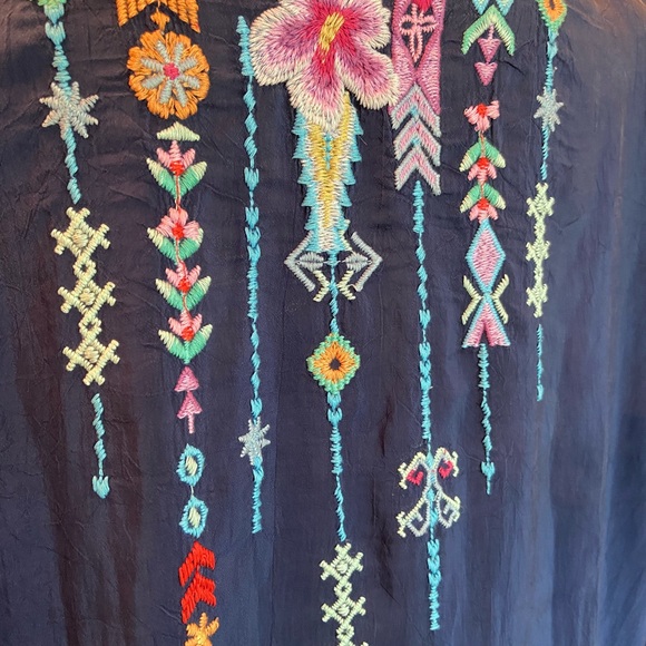 Johnny Was Embroidered Lulu Hummingbirds Tunic/ Mini Dress size XLP scoop neck - Picture 2 of 16